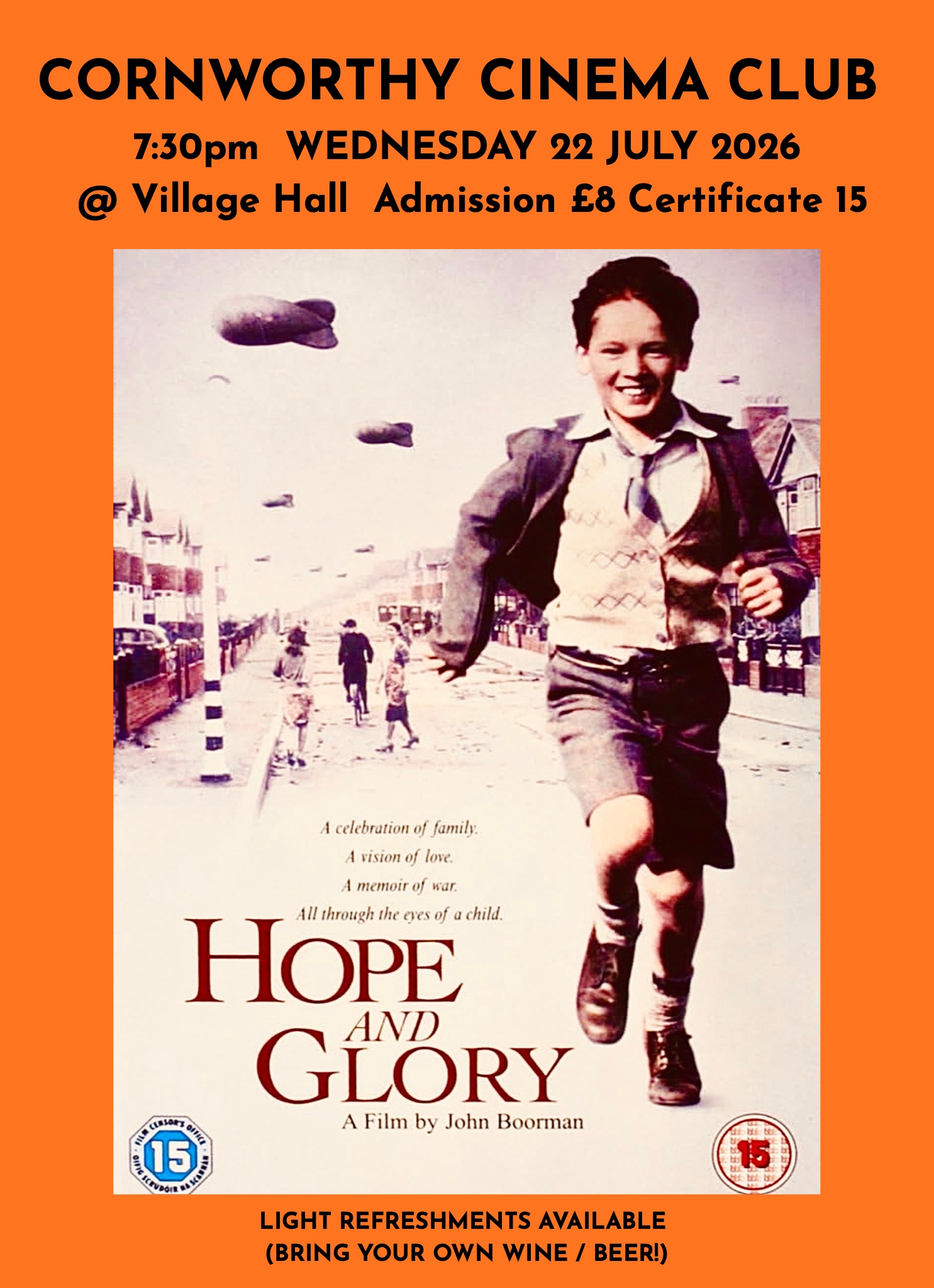 Cornworthy Cinema Club – Wednesday 22nd July