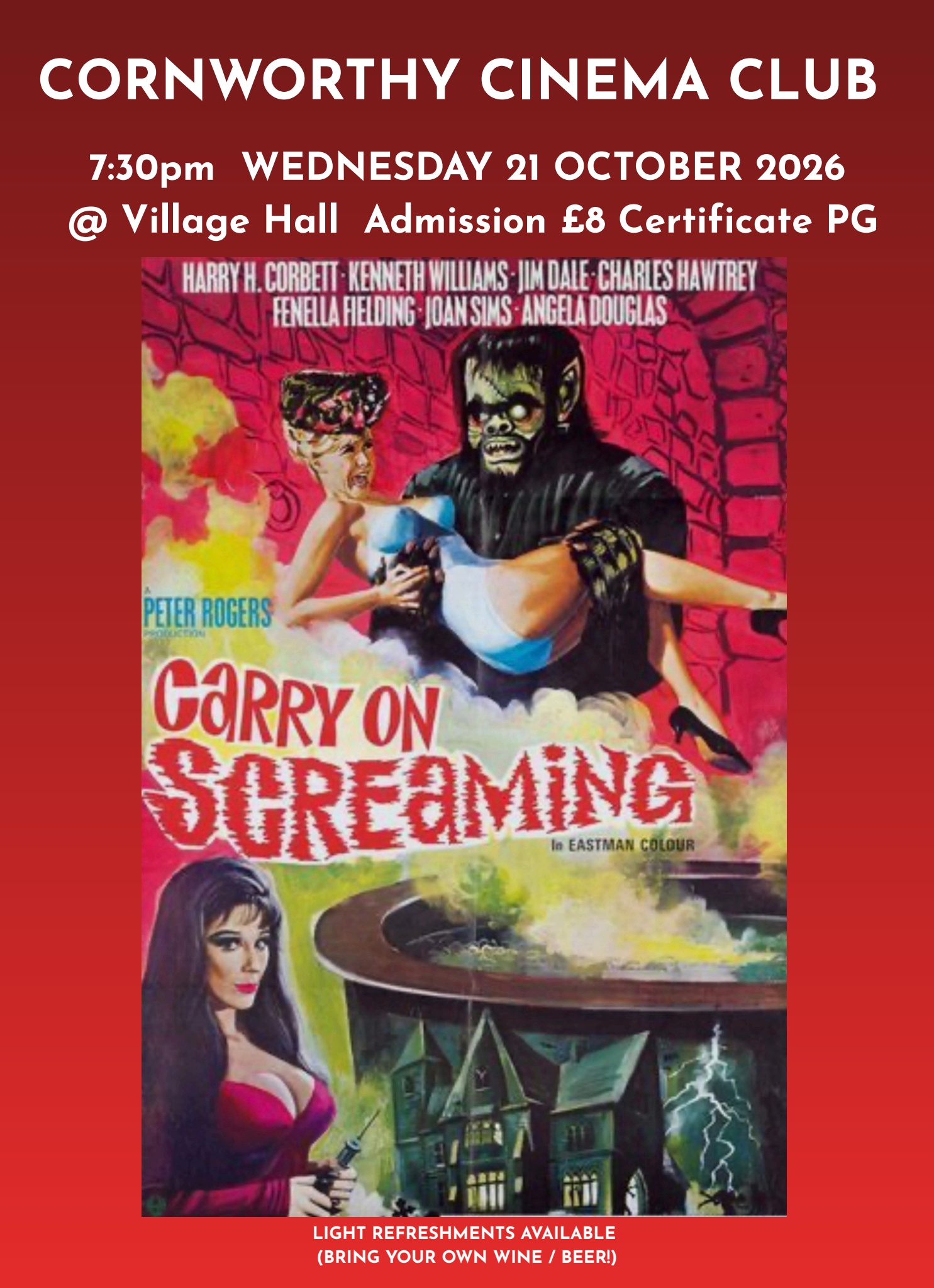Cornworthy Cinema Club – Wednesday 21st October